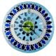 Handcrafted Blue Lippan Art Wall Clock